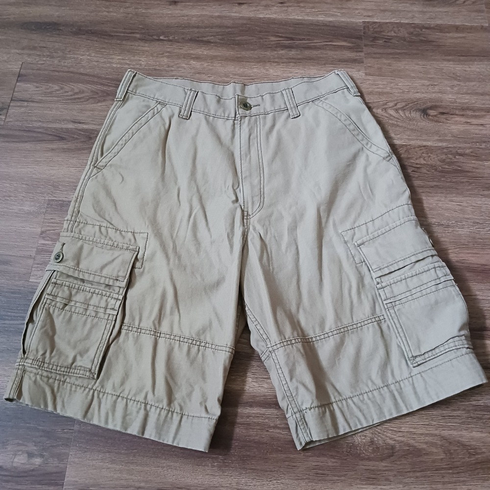 Levis Mens Khaki Tan Cotton Twill Cargo Shorts Size 33 36610-0001